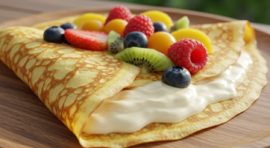 كريب الفواكه المليء بالجبن