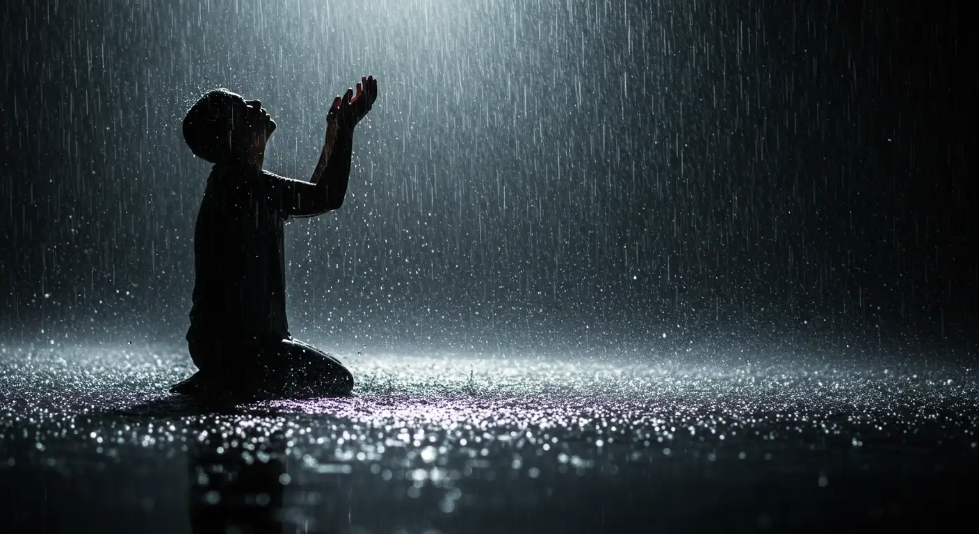 رؤية المطر الغزير والدعاء تحته