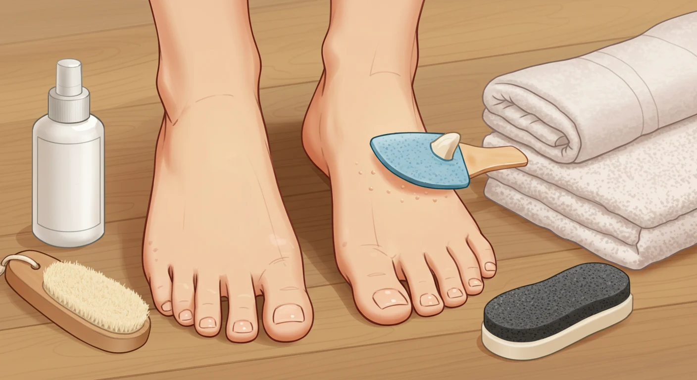 العناية بالقدم بعد إزالة الجلد الميت