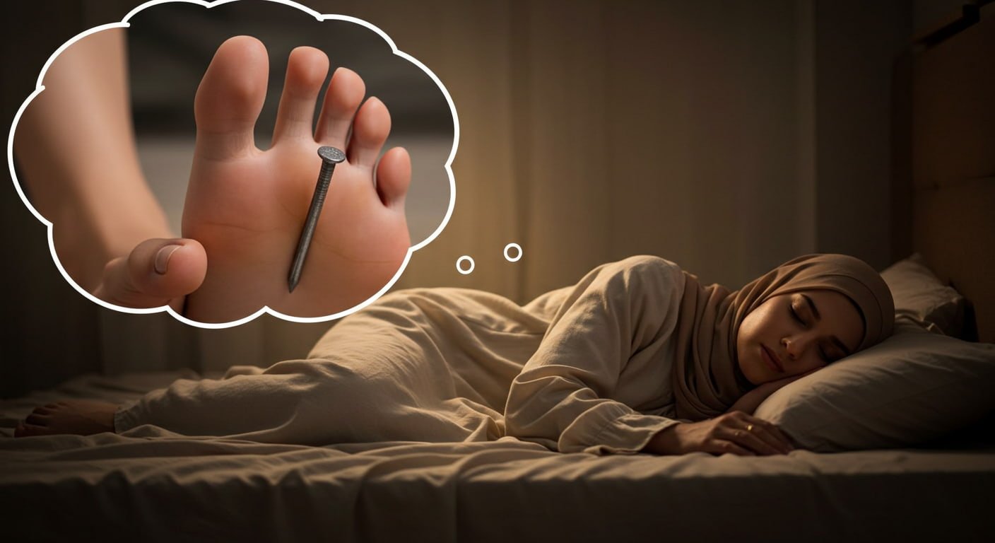 تفسير رؤية المسمار في القدم للمتزوجة قبل نزعه