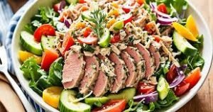 طريقة تقديم التونة مع الزيت والليمون