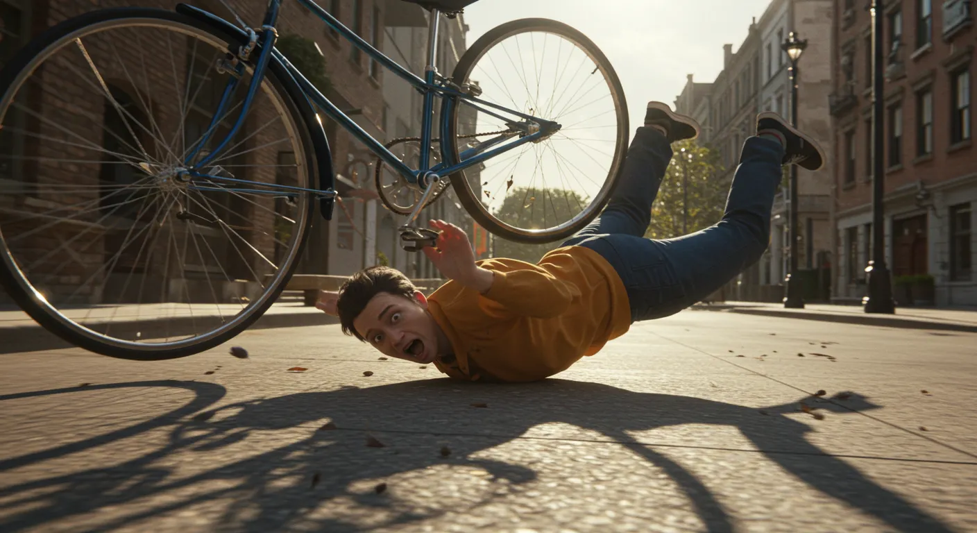 السقوط من الدراجه في الحلم