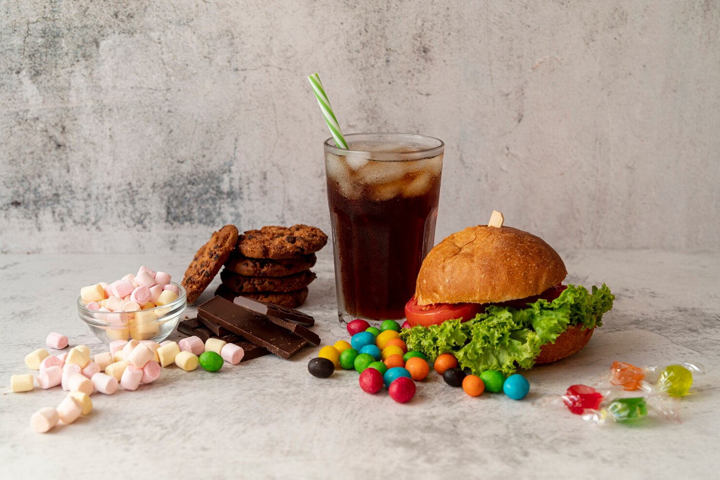 الأطعمة الغنية بالسكريات الصناعية