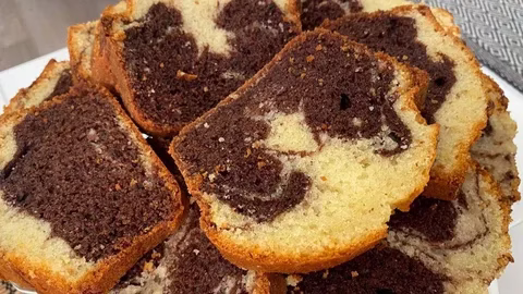 ماربل كيك بدون فرن