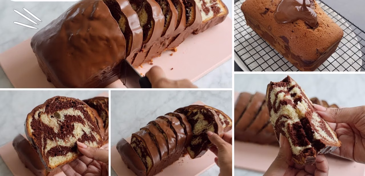 خطوات تحضير ماربل كيك